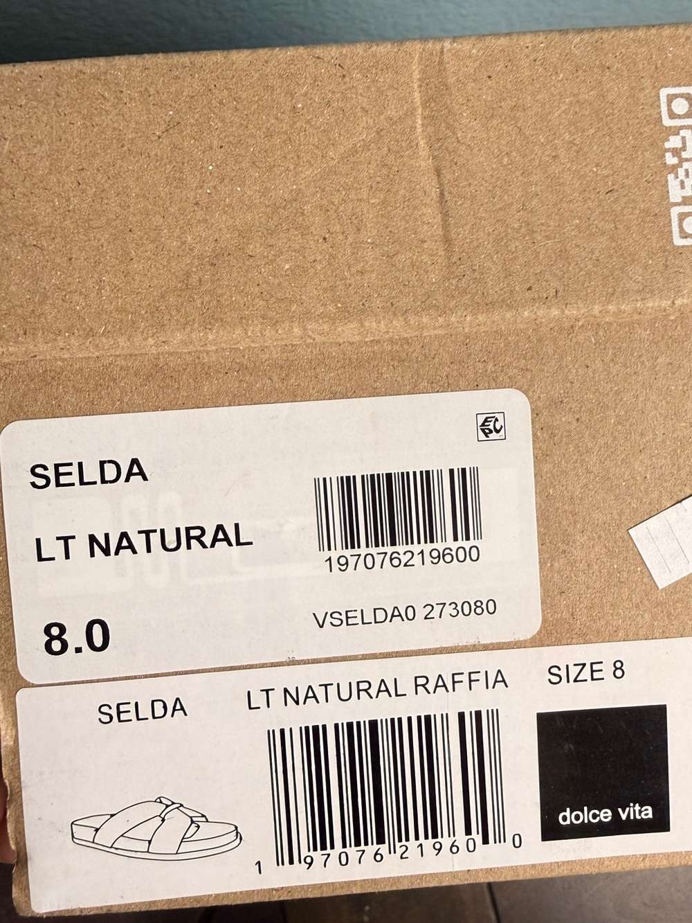 DOLCE VITA SELDA LT NATURAL RAFFIA SANDALS Size 8 - Picture 8 of 8